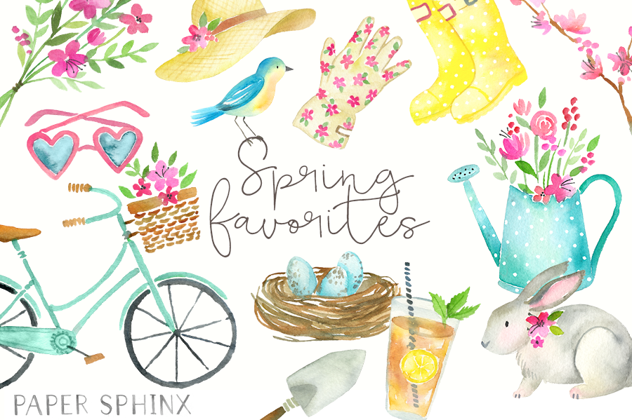 Watercolor Spring Clipart ~ Illustrations ~ Creative Market