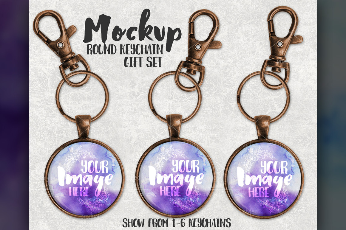Download Round Copper Keychain Set Mockup ~ Product Mockups ~ Creative Market