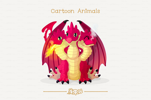 Vector Winged Red Dragon