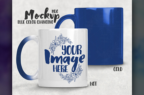 Free Blue Color Changing Mug Mockup