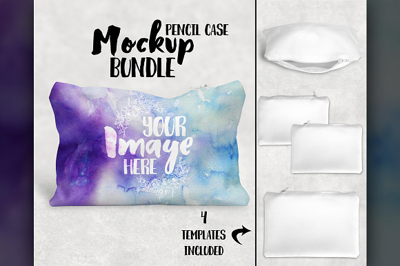 Free Two sided pencil case mockup