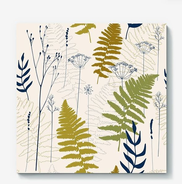 Fern leaves, lavender and dill  in Patterns - product preview 5