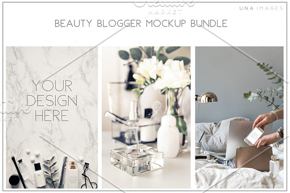 Beauty blogger mockup bundle Vol. 1 in Instagram Templates - product preview 1