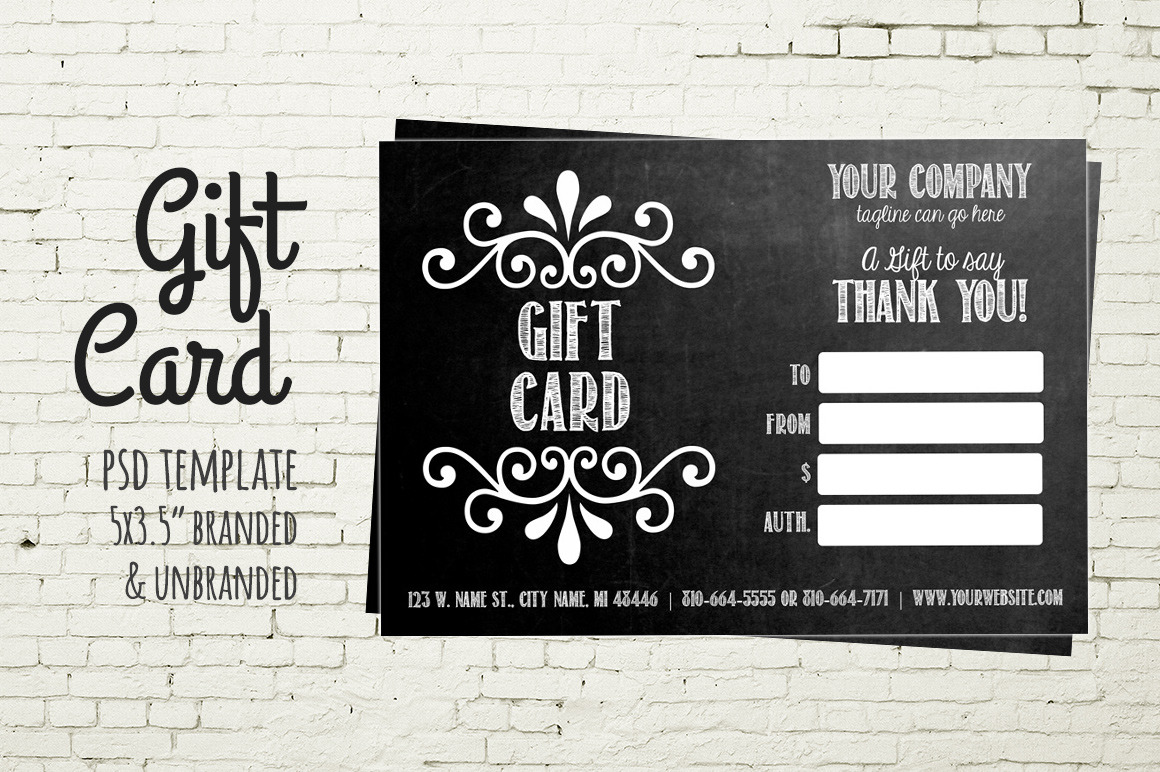 Gift Card Template Chalkboard Card Business Card