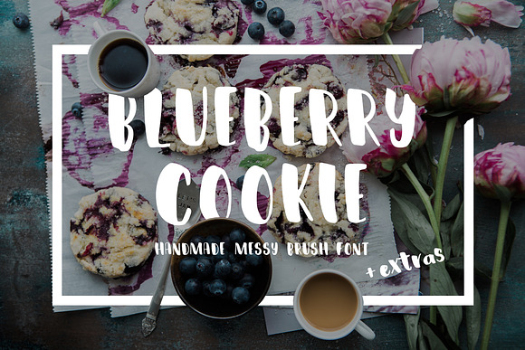 Blueberry Cookie::Messy Brush Font:: in Script Fonts