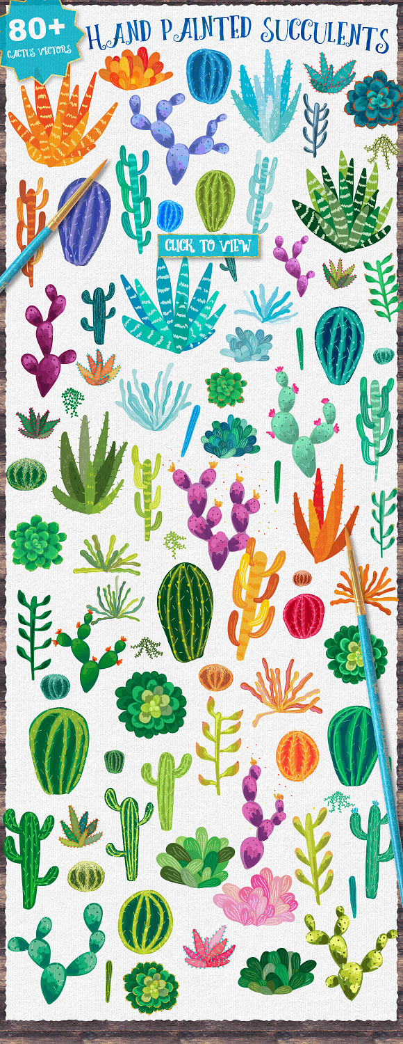 Succulent & Cacti Graphics Pack in Illustrations - product preview 3