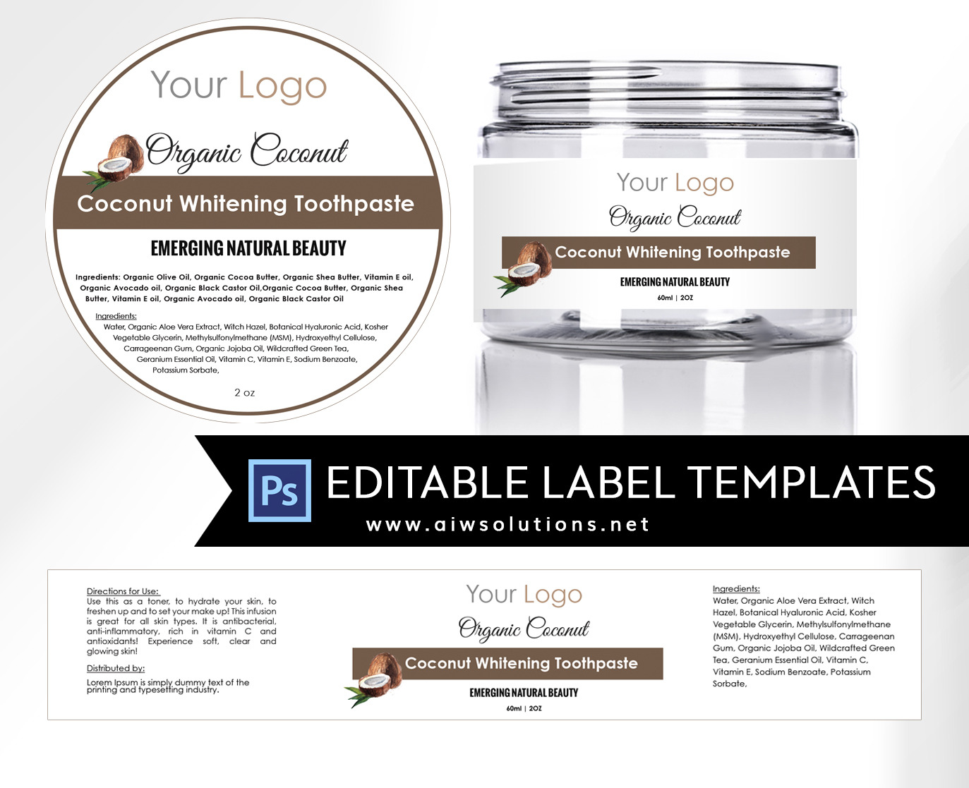 Coconut Round Label ID17 ~ Stationery Templates ~ Creative ...