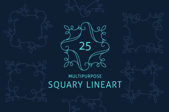 25 Multipurpose Squary Lineart