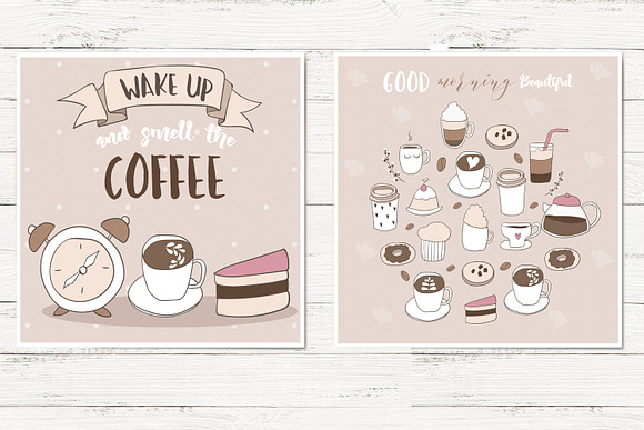 Cute coffee clipart in Illustrations - product preview 3