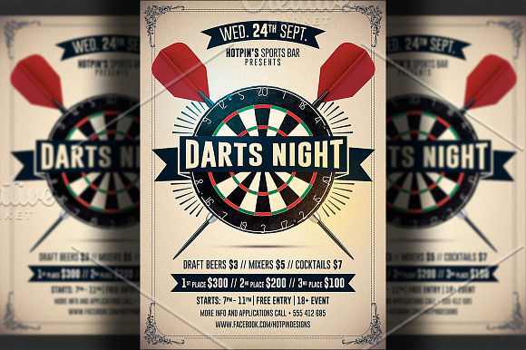 Darts Night Flyer Template
