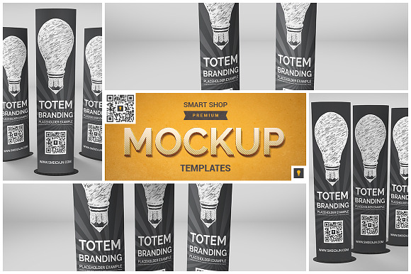 Download Elliptical Totem Display Mockup