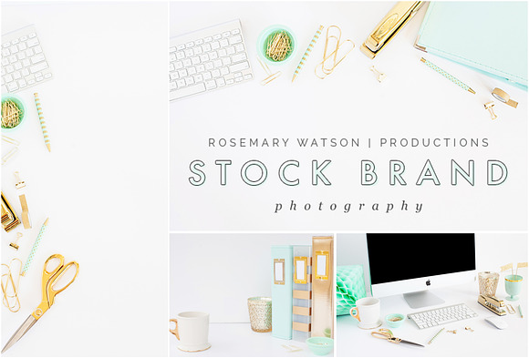Mint + Gold Stock Photo Bundle in Product Mockups