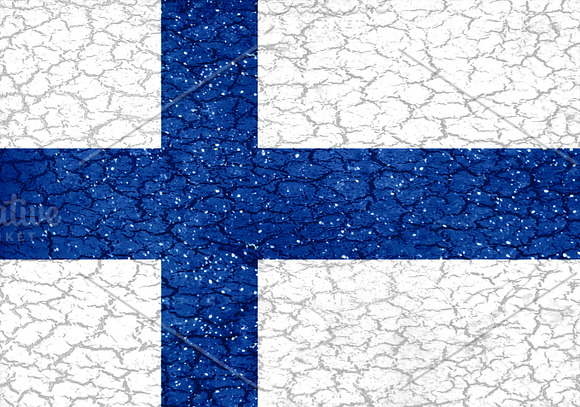 Finland Grunge Style National Flag