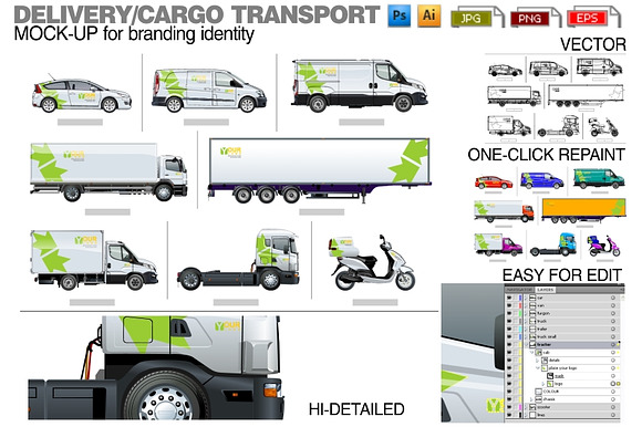 Free Delivery / cargo transport mockup