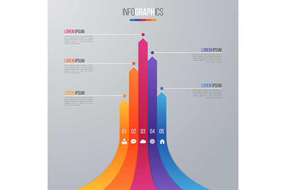 Bar chart infographic template for data visualization with 5 opt in Illustrations