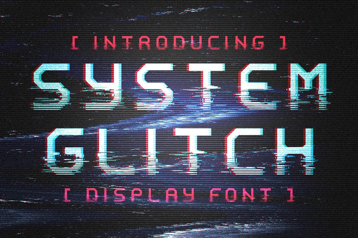 System Glitch - Display/ Glitch font 49-