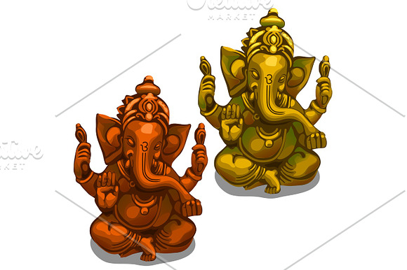 Vector Figurines Of The Indian Deity Of Ganesha