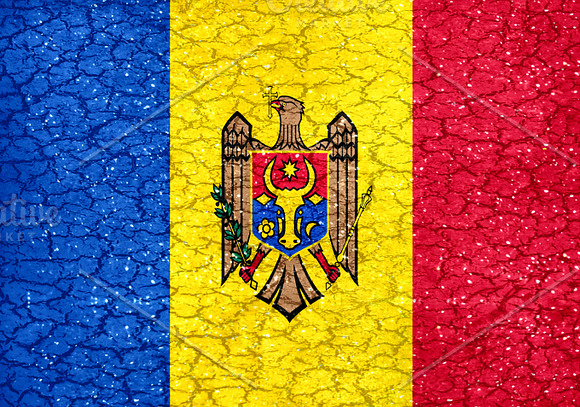 Moldova Grunge Style National Flag