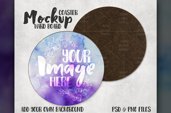Download Front and Back Round Coaster Mockup