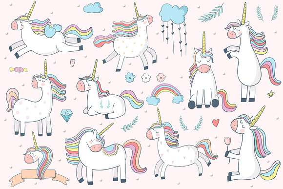 Unicorns in Illustrations - product preview 1