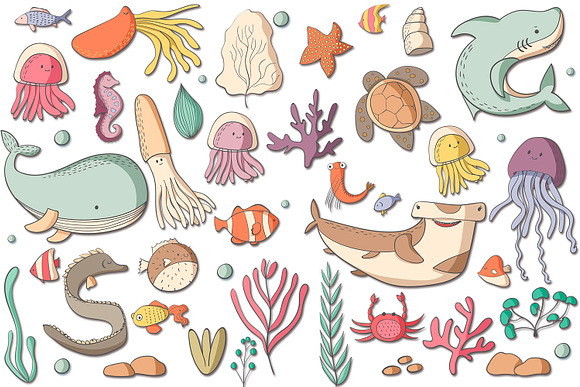 Sea Creatures in Illustrations - product preview 1