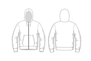 Download Hoodie Fashion Flat Template ~ Templates ~ Creative Market