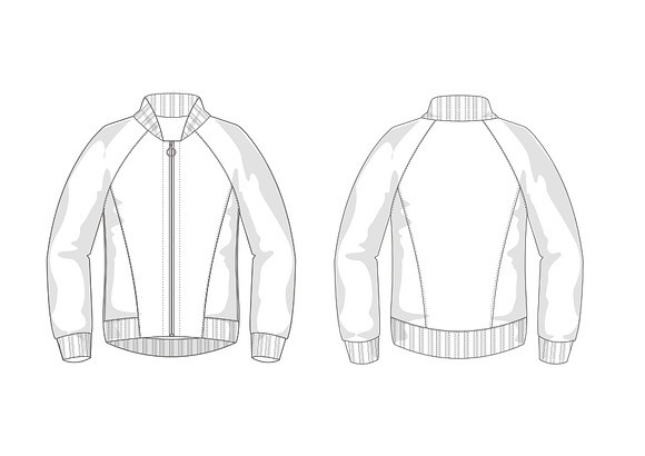 Bomber Jacket Fashion Flat Template ~ Templates ~ Creative Market