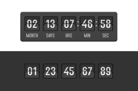 Countdown Clock Timer Set