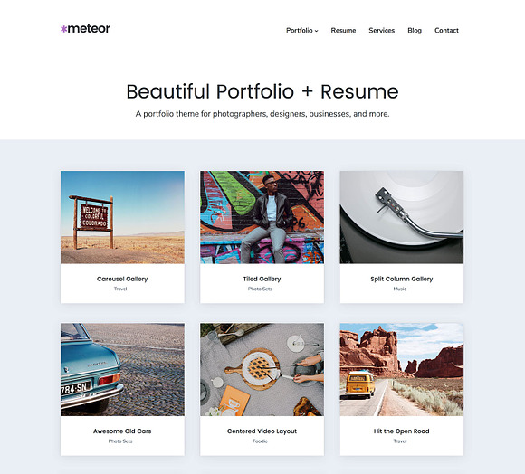 Meteor - Portfolio & Resume Theme in WordPress Portfolio Themes - product preview 3