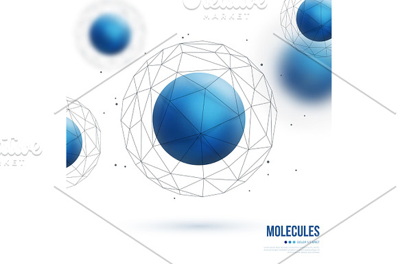 Abstract Molecular Structure With Blue Particle