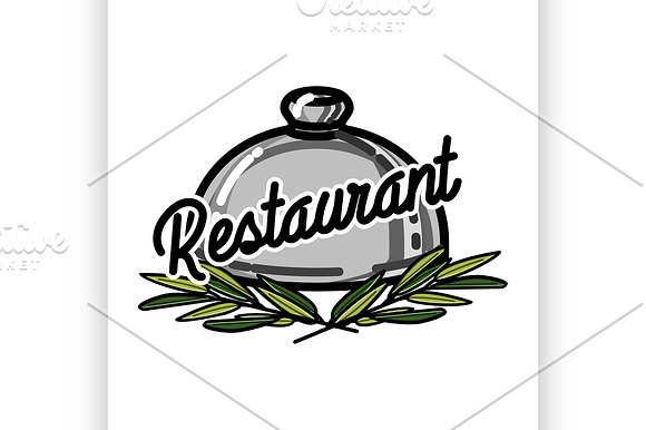 Color Vintage Restaurant Emblem