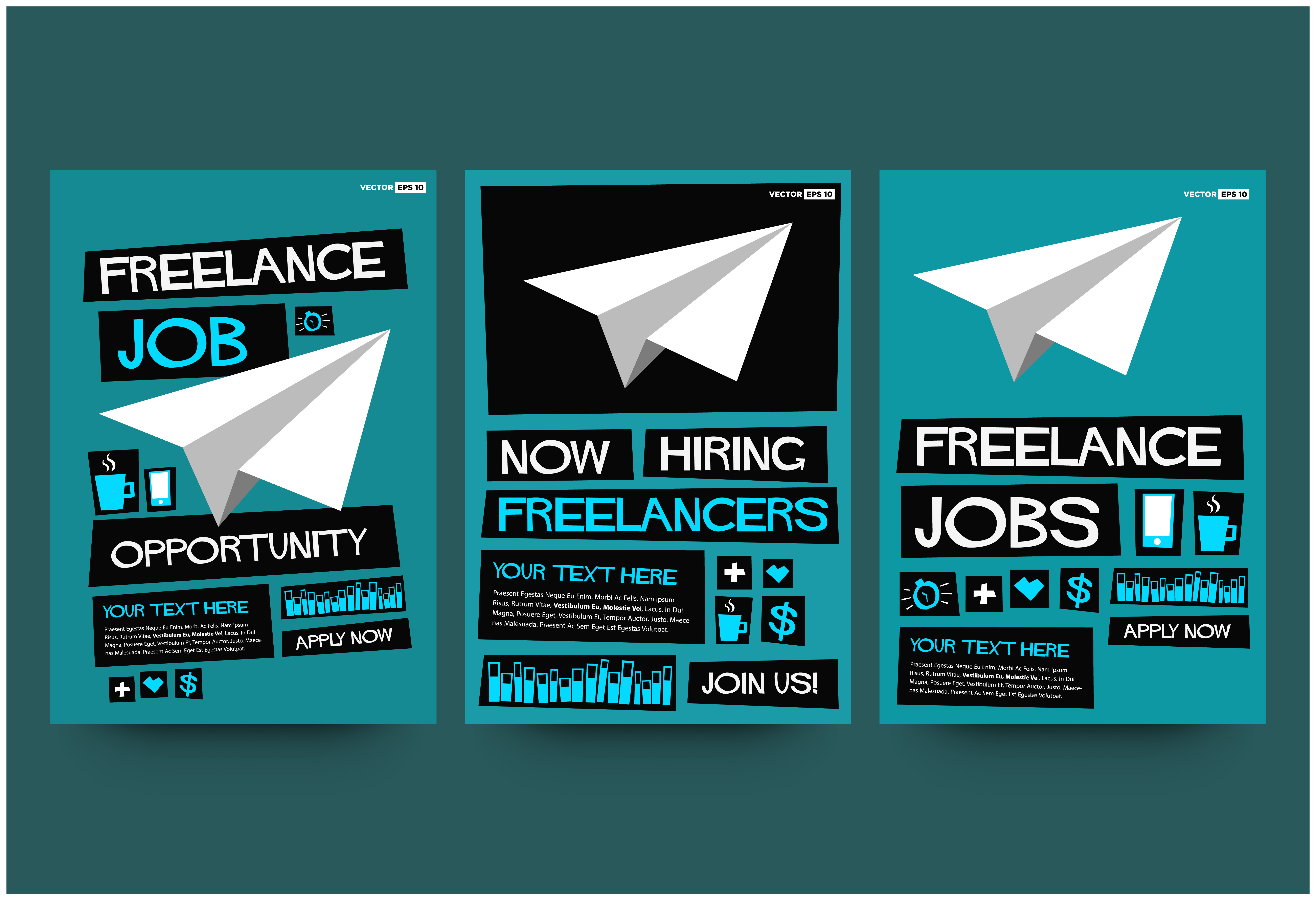Freelance Job Hiring Poster Template ~ Flyer Templates ~ Creative Market