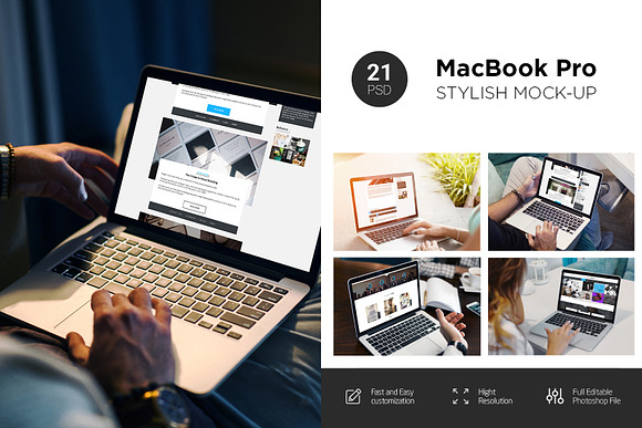 Download MacBook Screen Mock-Up / 21 PSD