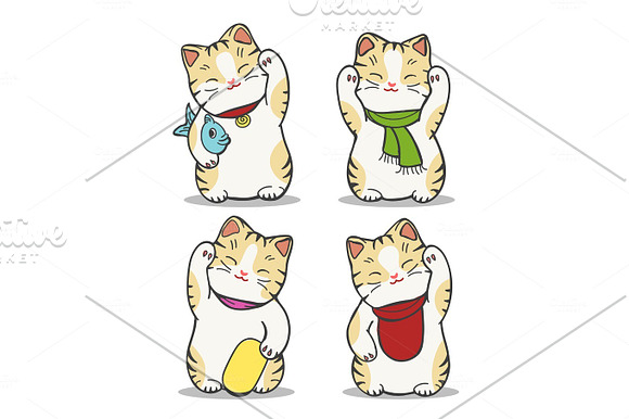 Maneki Neko Japan Cat Set