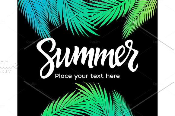 Summer - vector leaflet template with brush lettering in Card Templates