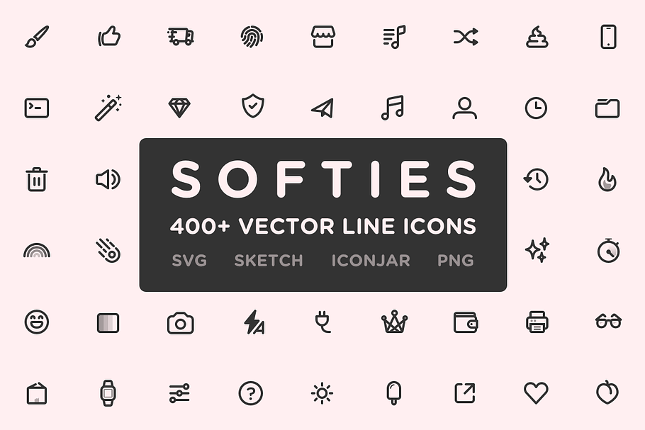 Softies - 400+ Vector Line Icons in UI Icons