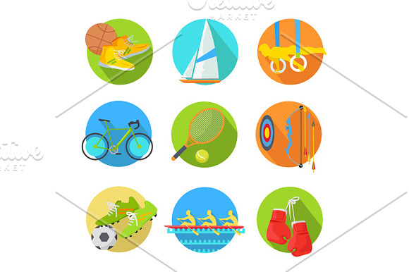 Sports Flat Vector Icons Collection