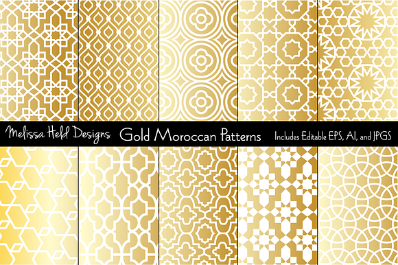 Gold Moroccan Patterns in Patterns