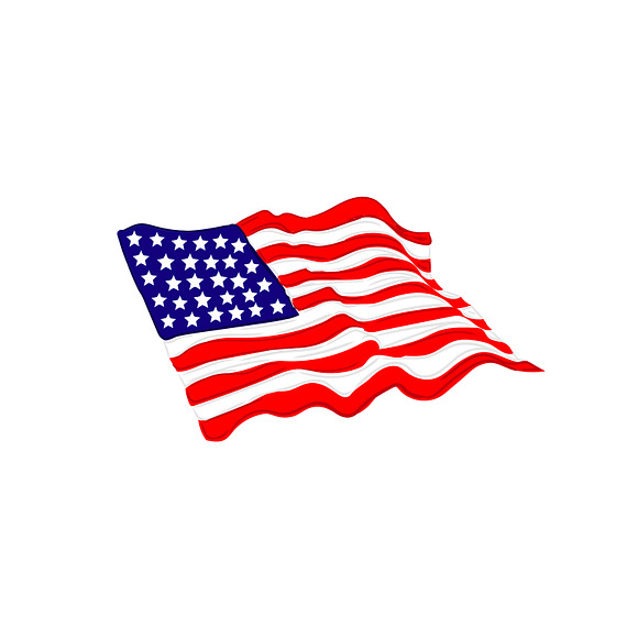American Flag USA Sketch Style