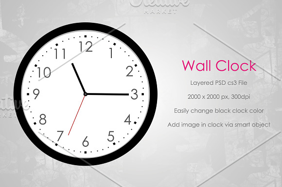 Free Wall Clock Mockup v1