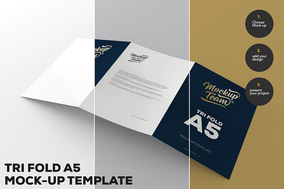 Tri-Fold A5 Brochure Mock-up  in Product Mockups - product preview 1