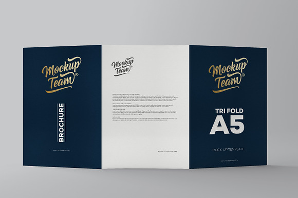 Tri-Fold A5 Brochure Mock-up  in Product Mockups - product preview 5