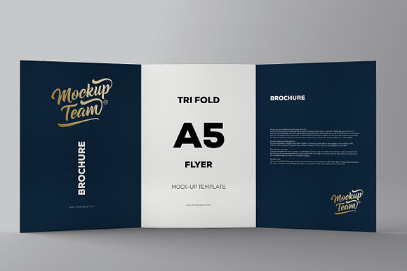 Tri-Fold A5 Brochure Mock-up  in Product Mockups - product preview 6