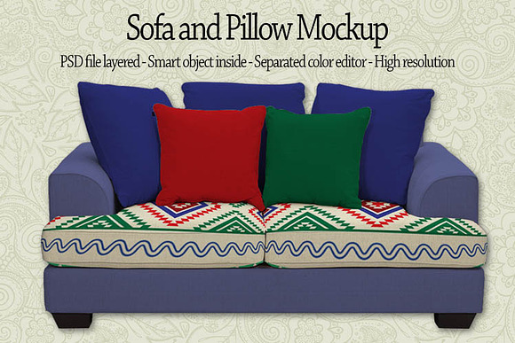 Download Sofa and Pillow Mockup