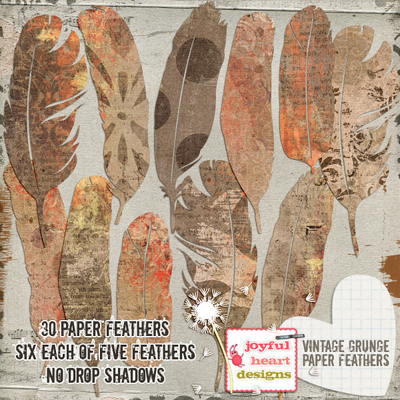 Vintage Grunge 1 {papers & feathers} in Patterns - product preview 2
