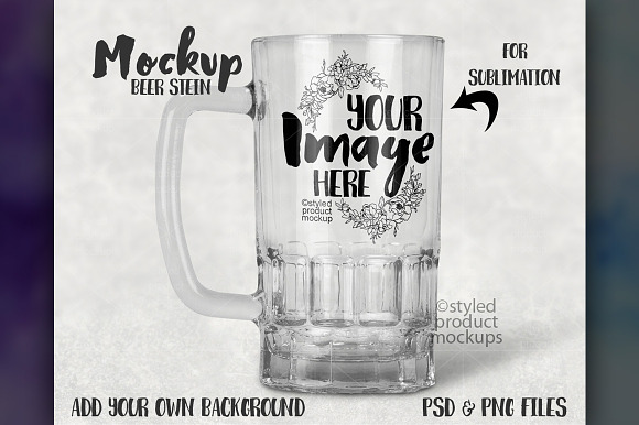 Download Clear Glass Beer Stein Mockup