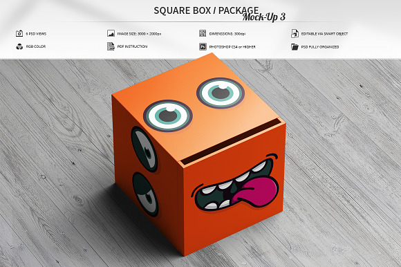 Download Square Box / Package Mock-Up 3