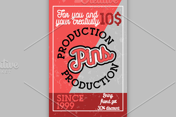 Color Vintage Pins Production Banner