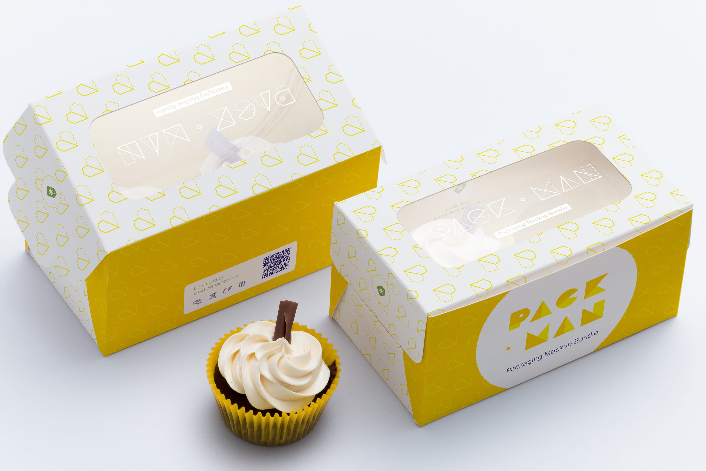 Download Two Cupcake Box Mockup 02 ~ Product Mockups ~ Creative Market