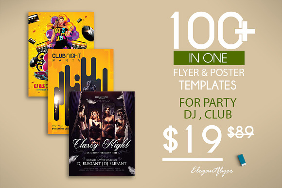100 Party Flyers Bundle 98% OFF in Flyer Templates
